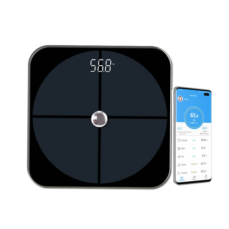 4-Electrode Smart Body Composition Scale, Coated Glass Digital Bathroom Weight Scale
