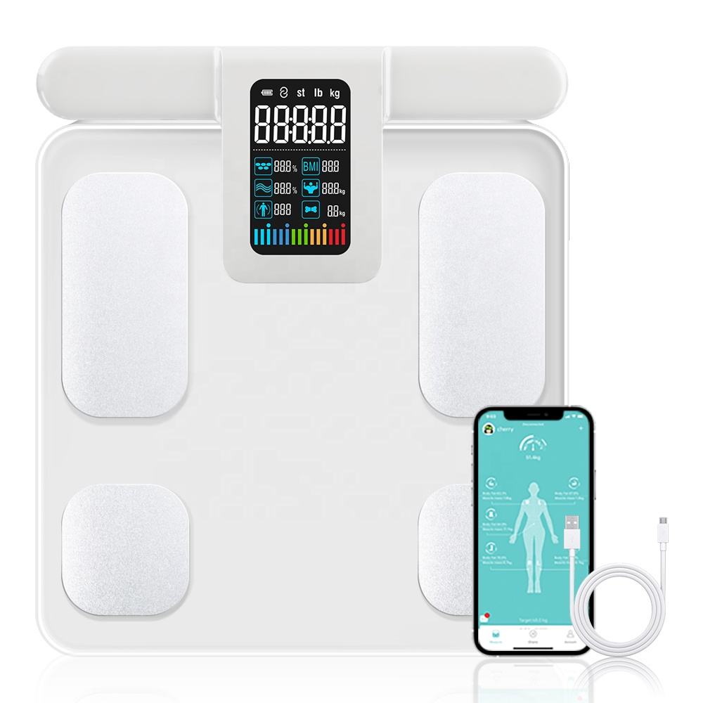 8-Electrode Smart Body Composition Scale, 180 kg Digital Weight & BMI Monitor with LCD Display